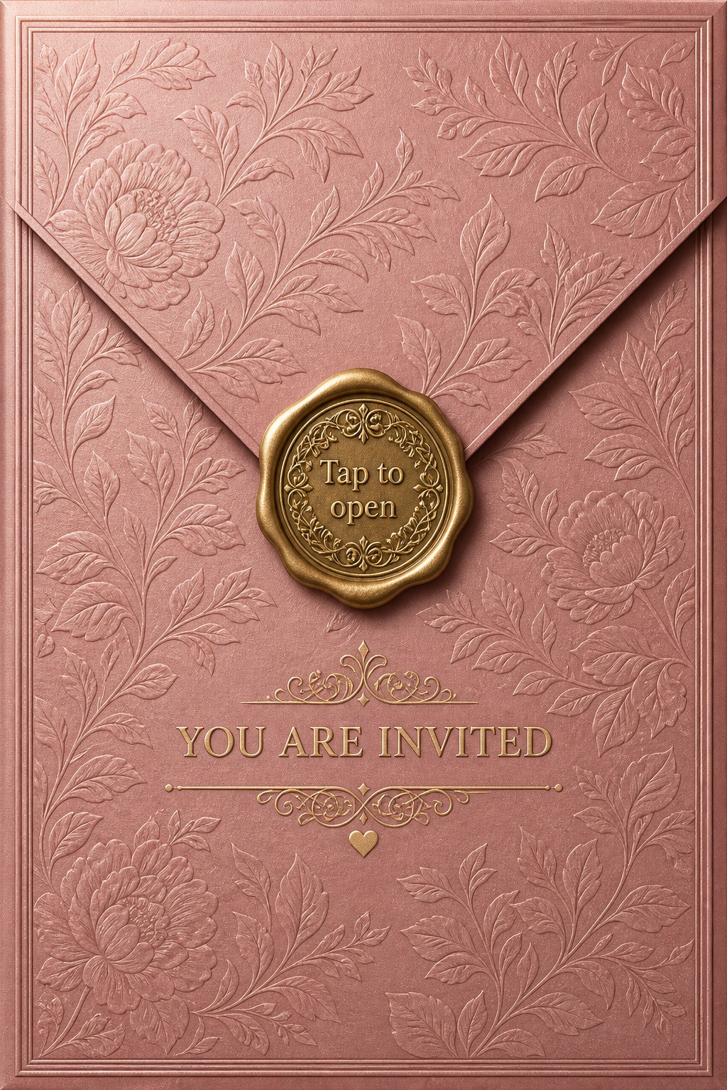 Sealed wedding invitation envelope